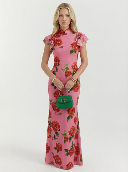 Floral Evening Maxi Dress