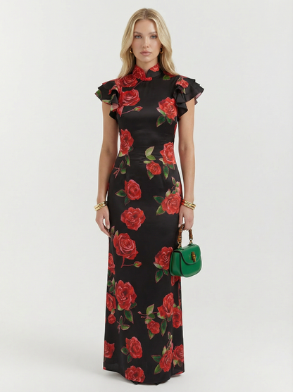 Floral Evening Maxi Dress