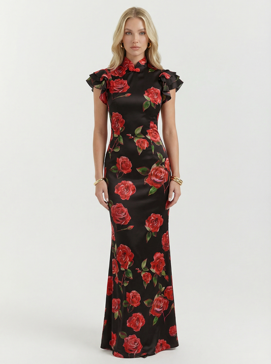 Floral Evening Maxi Dress