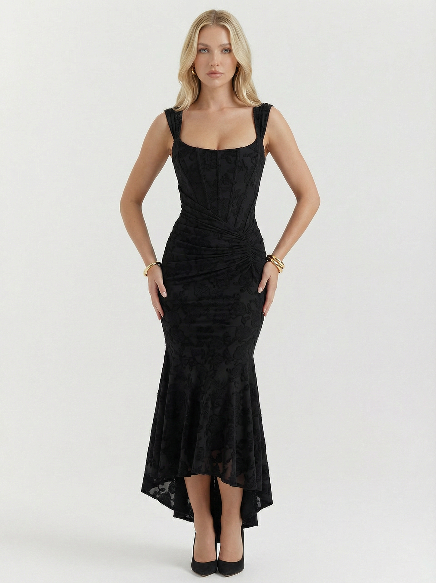 Sculpted Lace Maxi Dress